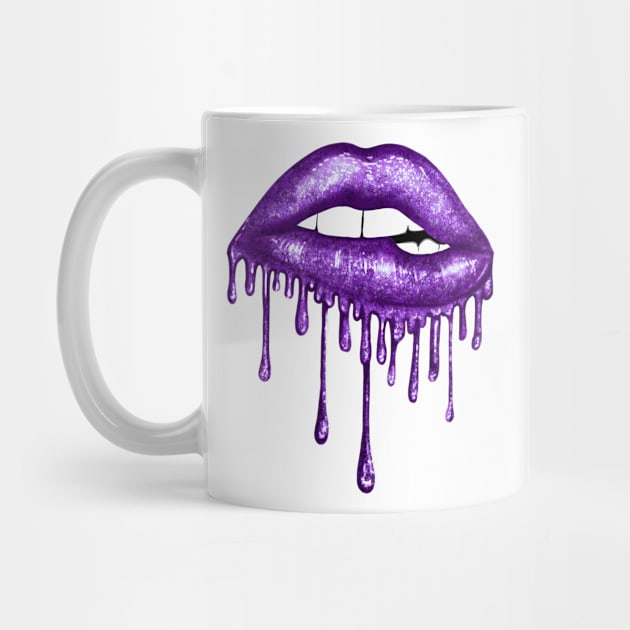 Dripping Deep Purple Lips by Chromatic Fusion Studio